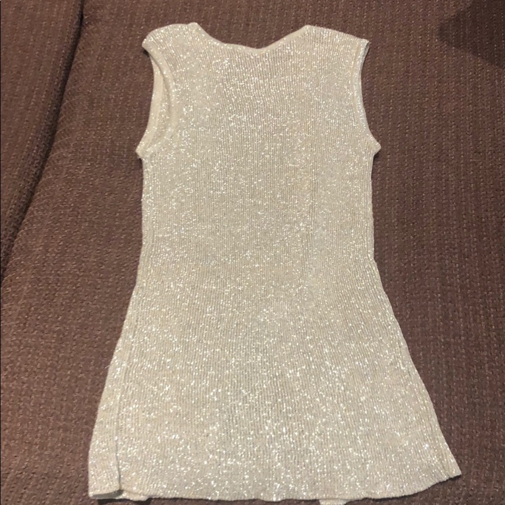 Costume National metallic knit backless top.